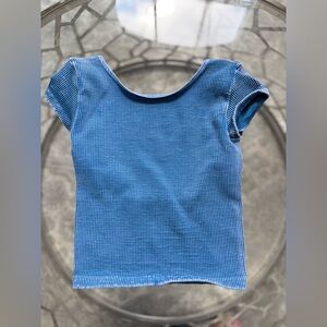 Tiger Friday Blue Ribbed Denim-Style Shirt